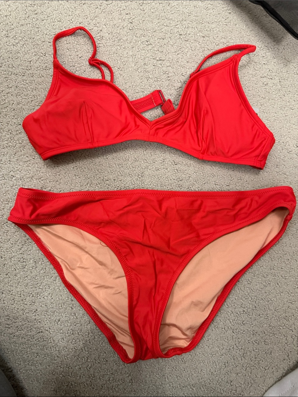J. Crew Bright Red Two-Piece Bikini Set